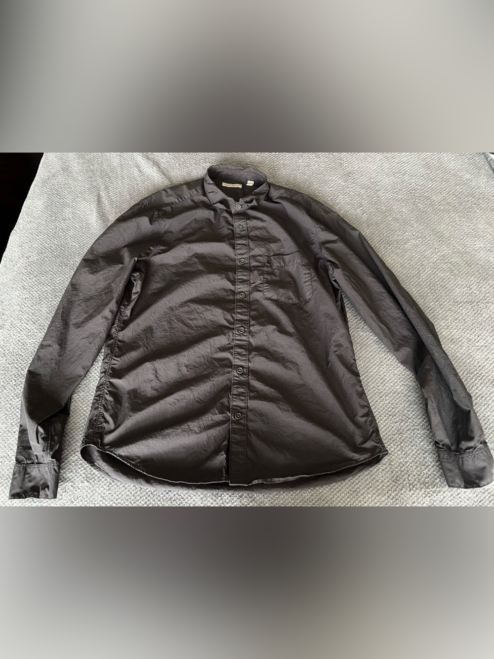 Size Large - Men's Burberry Brit Button Up Dark Charcoal Gray Shirt